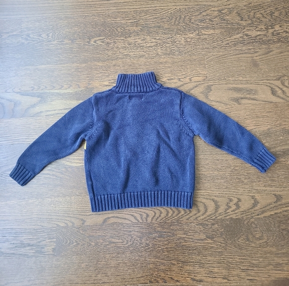 Polo Ralph Lauren Navy With  Yellow Striped Half-Zip Sweater Sz.4/4T - Picture 3 of 8